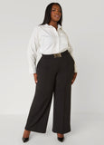 Ring Embellished Straight Leg Pants