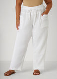 Textured Cotton Gauze Pants