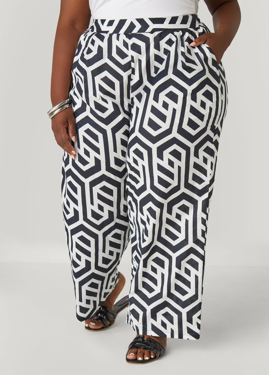 Geo Print Cotton Pants
