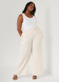 Button Detailed Cotton Blend Pants