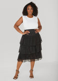 Tiered Ruffle Mesh Skirt