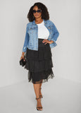Tiered Ruffle Mesh Skirt