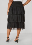 Tiered Ruffle Mesh Skirt