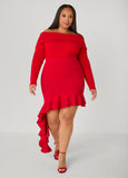 Ruffled Asymmetric Skirt