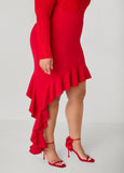 Ruffled Asymmetric Skirt