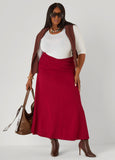 Pleated Wrap Waist Maxi Skirt