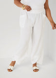 Textured Cotton Gauze Pants