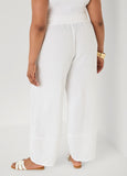 Textured Cotton Gauze Pants