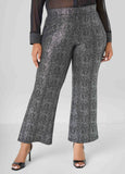 Plus Size Metallic Wide Leg Pants