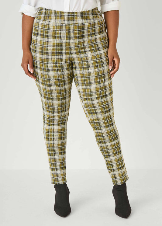 Plaid Pull On Leggings