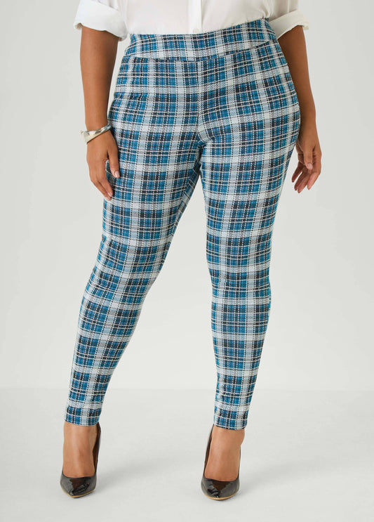 Plaid Pull On Leggings