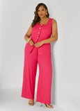Plus Size High Waist Wide Leg Pants