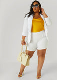 Plus Size High Rise Crepe Shorts