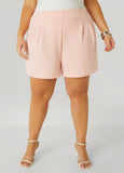 Plus Size High Rise Crepe Shorts