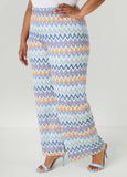 Chevron Knit Wide Leg Pants