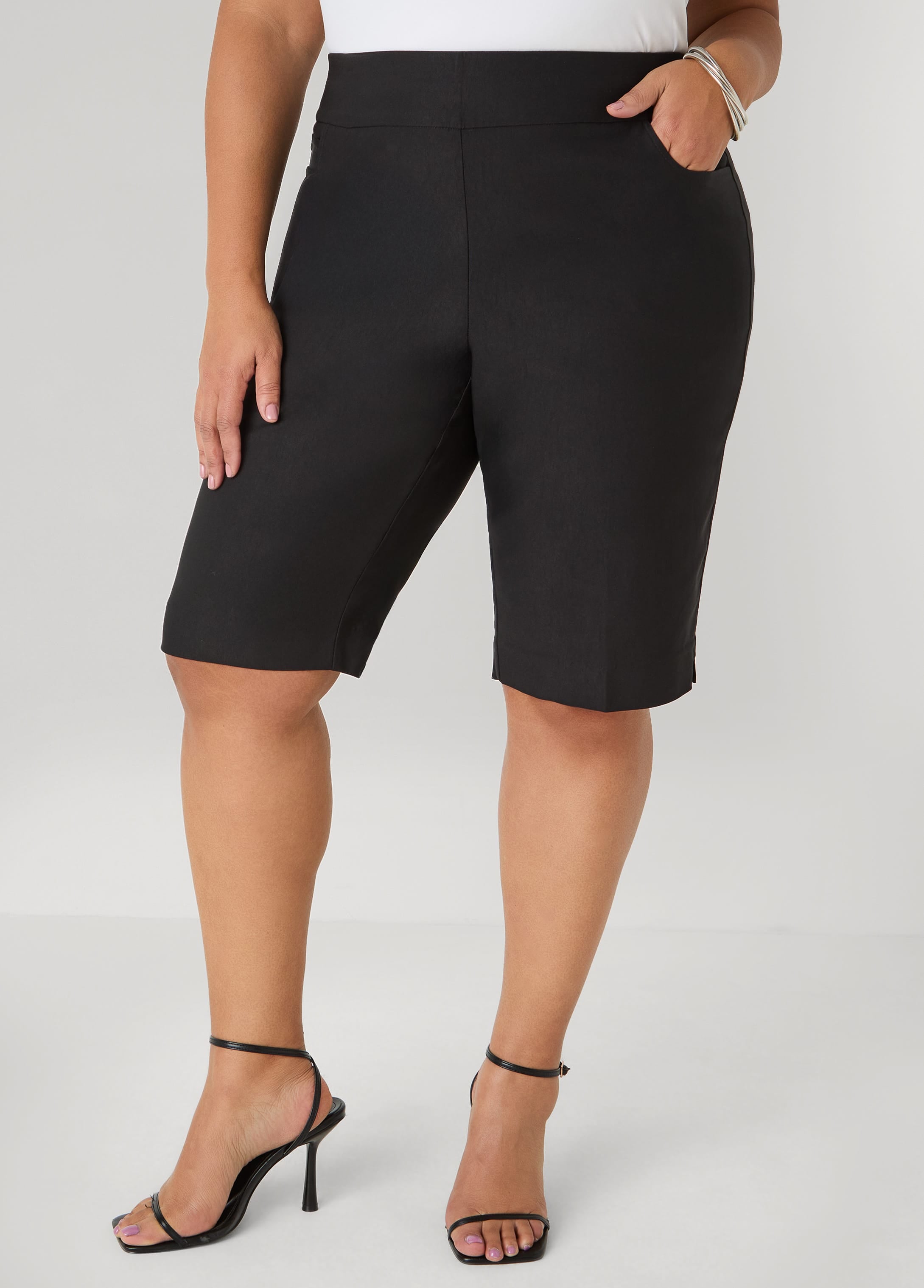 Millennium Slip On Bermuda Shorts – Ashley Stewart