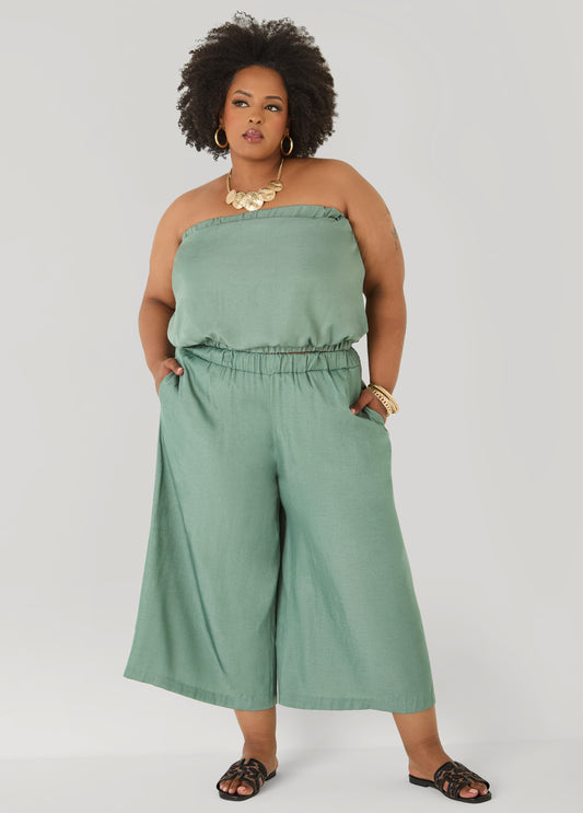 Sage Green Wide Leg Culottes