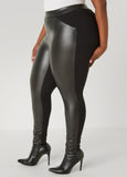 Faux Leather And Ponte Leggings