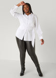 Faux Leather And Ponte Leggings