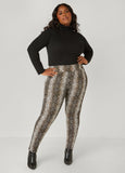 Mid Rise Snake Leggings