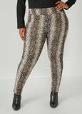 Mid Rise Snake Leggings