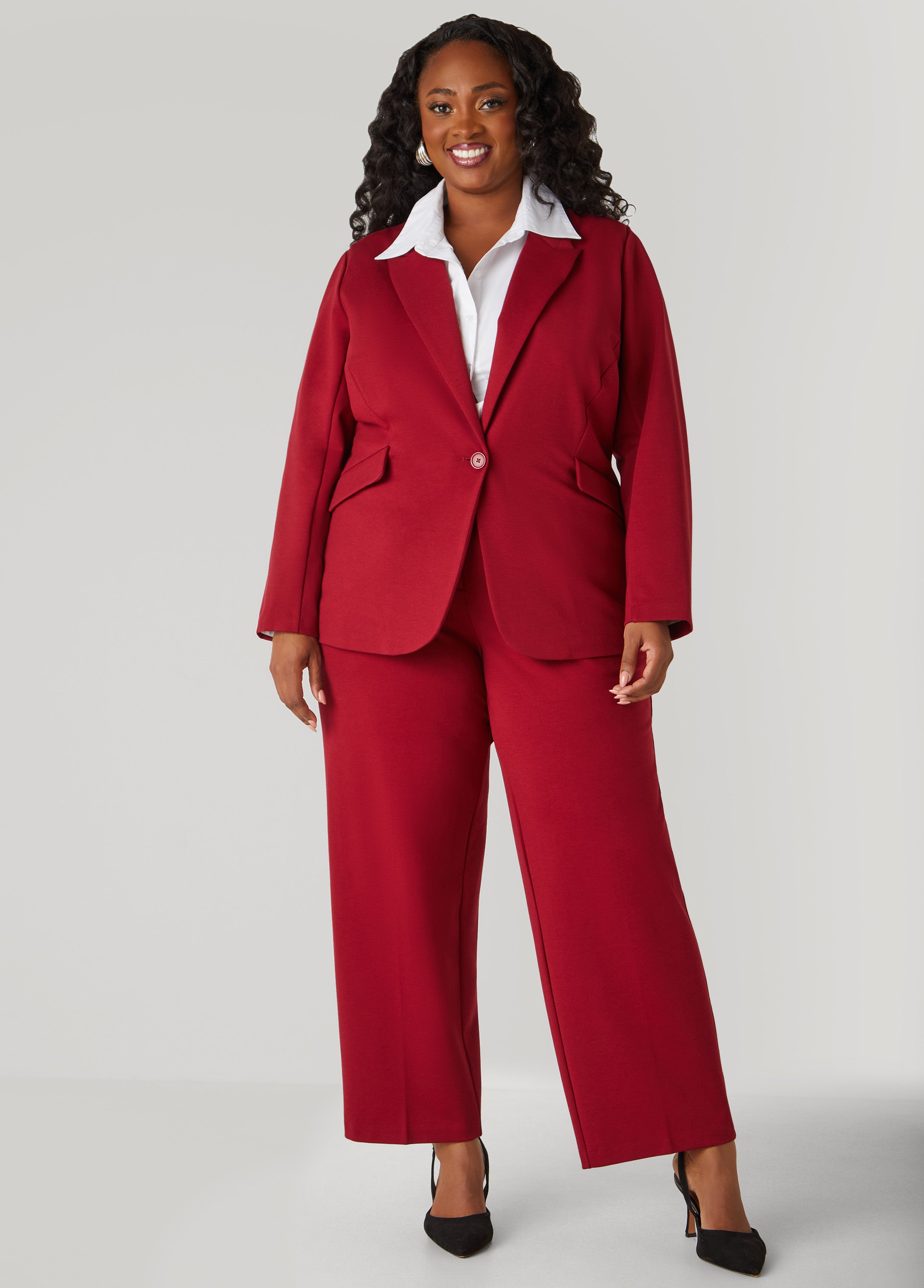 Plus Size Ponte Straight Leg Trouser
