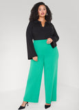 Pull On Ponte Wide Leg Pants