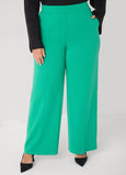 Plus Size Pull On Ponte Wide Leg Pants