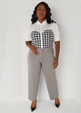 Plus Size High Rise Ponte Trousers