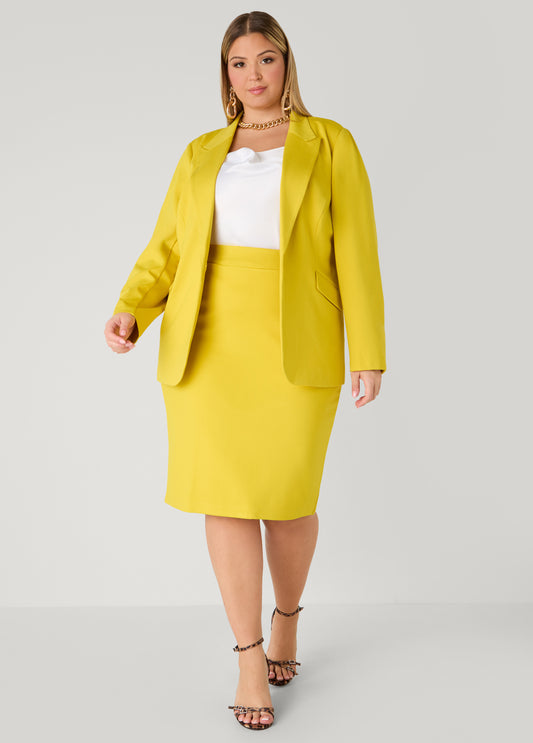 Plus Size Pull On Ponte Pencil Skirt