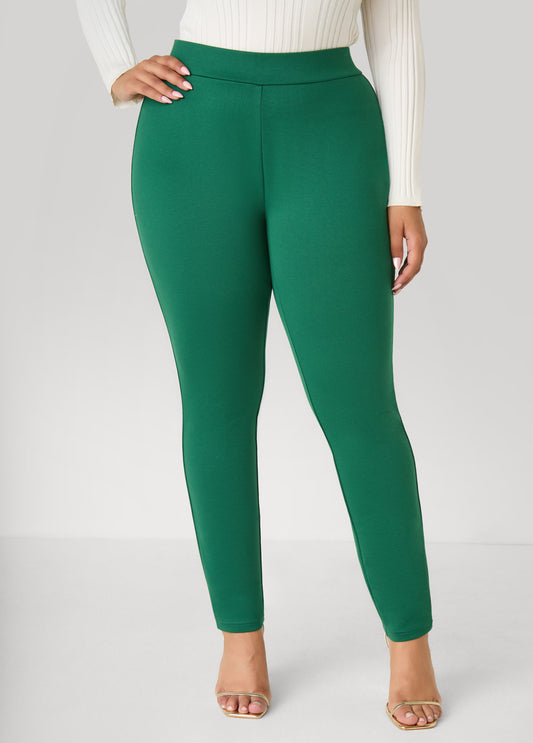 Plus Size High Waist Pull On Ponte Leggings