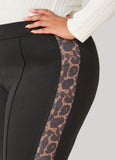 Pintucked Animal Paneled Leggings