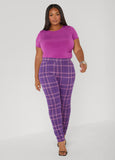 Pull On Plaid Leggings