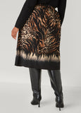 Animal Print A Line Midi Skirt