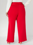 Belted Ponte Straight Leg Pants