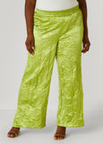 Plus Size Crinkled Satin Split Hem Pants