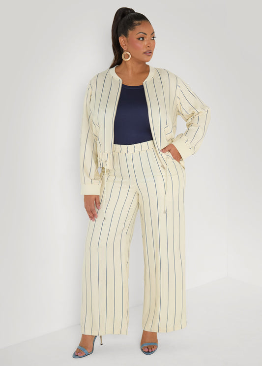 Pinstriped Pull On Pants