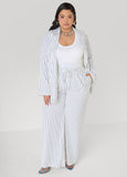 Pinstriped Wide Leg Pants