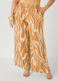 Zebra Print Wide Leg Pants