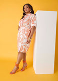 Plus Size Paisley Cotton Linen Wrap Skirt Two Piece Matching Set