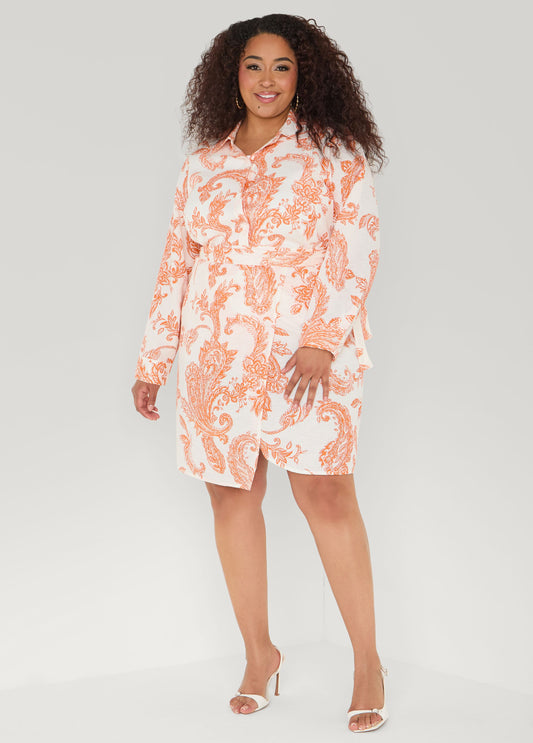Paisley Print Wrap Skirt