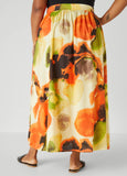 Watercolor Cotton Maxi Skirt