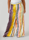 Striped Satin Wide Leg Pants