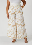 Printed Pull On Wide Leg Pants