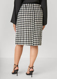 Boucle Houndstooth Pencil Skirt