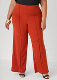 Seamed High Waist Wide Leg Pants