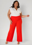 Seamed High Waist Wide Leg Pants