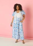 Plus Size Floral Crepe Maxi Skirt Plus Size Summer Skirt Party Set