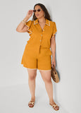 Whipstitched Textured Shorts