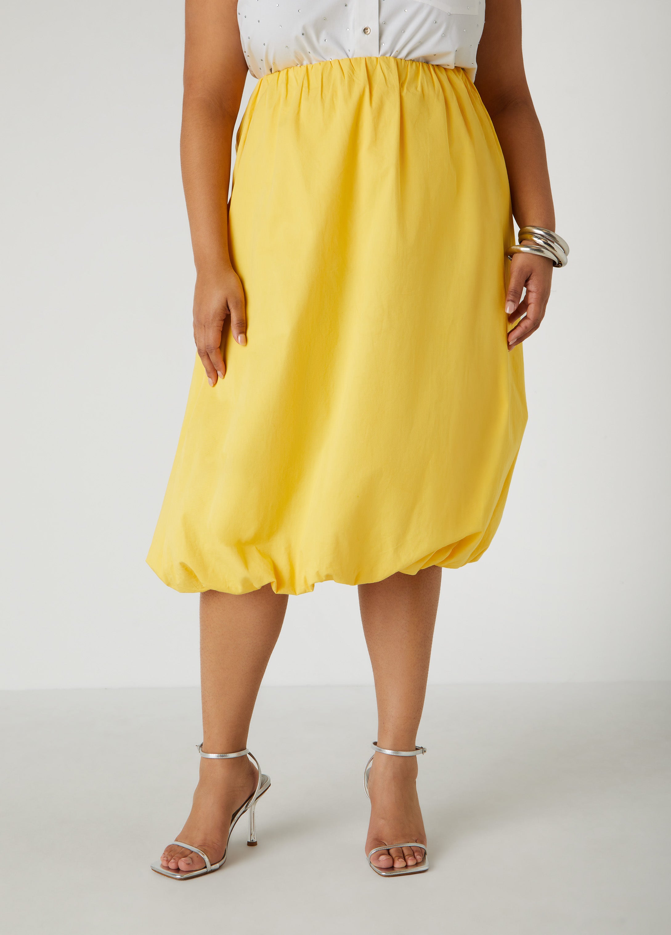 Plus Size bubble skirt plus size midi skirt plus size cotton skirt